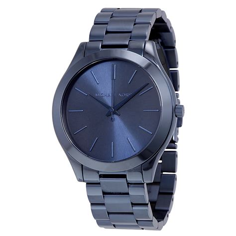 michael kors mini slim runway watch blue|Michael Kors black dial watch.